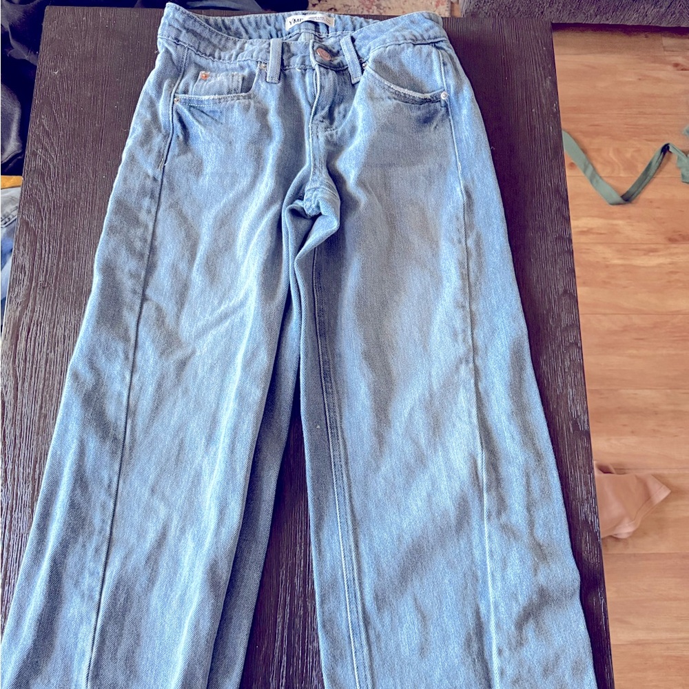 YMI Wide-Leg Denim in Soft Blue